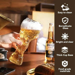 World Football Trophy Shape Beer Glass, High Borosilicate Glass, 450ml/600ml/800ml, Fan Gift for 2026 Soccer Matches & Parties-AMAZON FACTORY