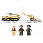 WWII SD.KFZ. 251 Half-Track K18 105mm Cannon Building Brick Kit (460 pcs)-AMAZON FACTORY