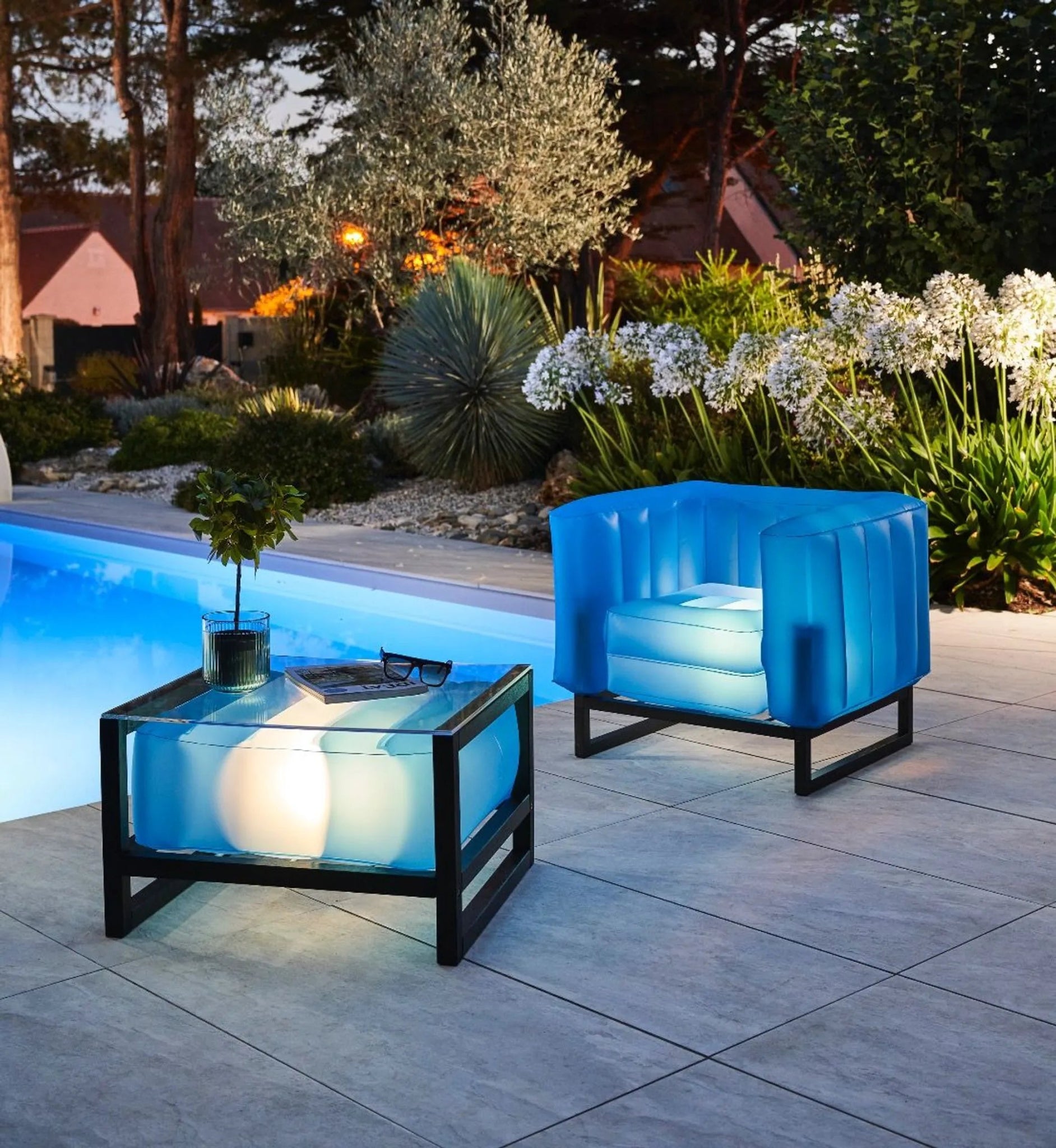 YOMI ARMCHAIR EKO WITH "LIGHTING" ALUMINIUM Frame - AMAZON FACTORY